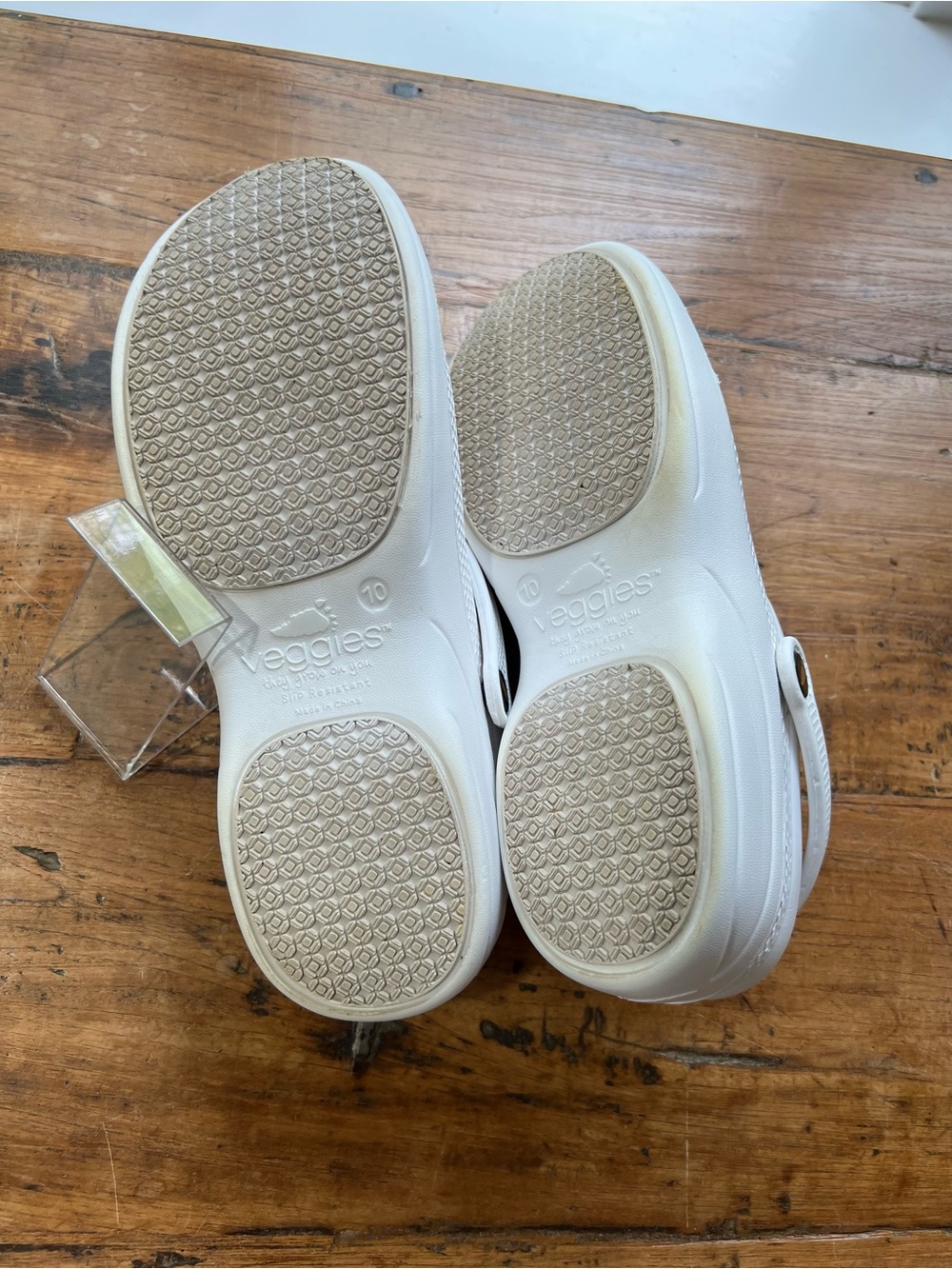 Women’s White Mesh Slip-On Clogs with Adjustable Heel Strap - Picture 4 of 4